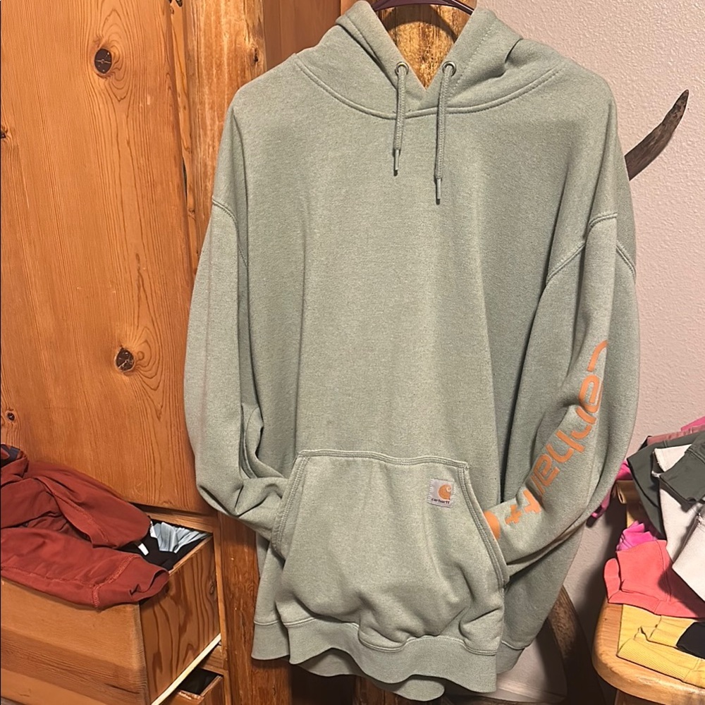 Carhartt Green Sweatshirt Hoodie Relaxed Fit